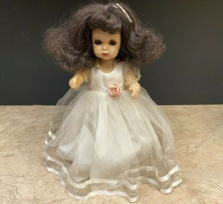 Vintage 10 " Tiny Terri Lee Doll Walker - Tagged Wedding Gown Bride Dress