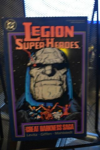 Legion Of - Heroes Great Darkness Saga Dc Tpb Rare 1989 1st Print Darkseid