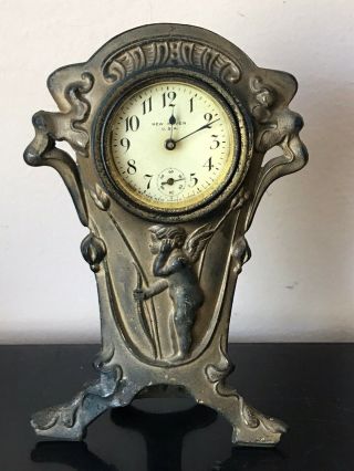 Antique Haven Art Nouveau Cherub Novelty Figural Clock