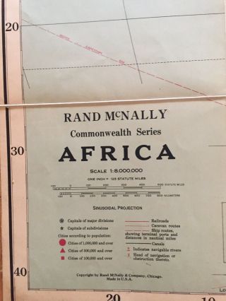 Rand McNally Commonwealth series Africa Map 1938 2