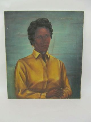 Vintage Oil Painting Portrait Of African American Black Woman