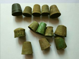 Ancient Bronze Thimbles For Sewing,  Metal Detector Finds.