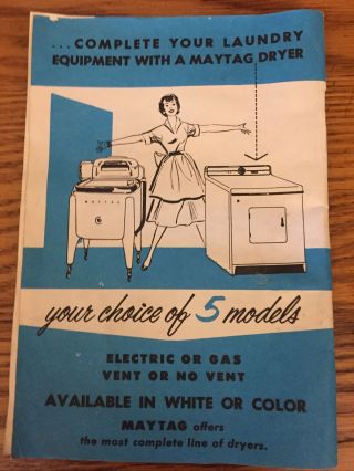 RARE Vintage 1959 Maytag Instruction Book Wringer Washers 20 Pages 2