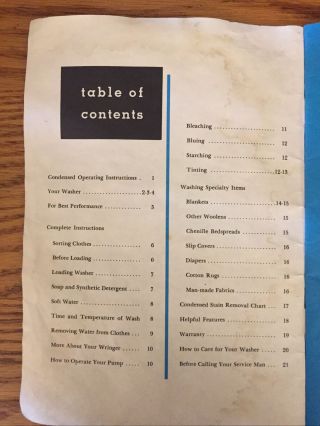 RARE Vintage 1959 Maytag Instruction Book Wringer Washers 20 Pages 3