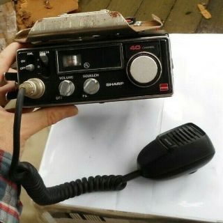 Rare Vintage Sharp Cb Radio Cb - 2460 Classic 40 Channel Radio & Mic Transceiver