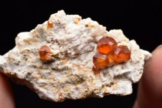 19g Natural Spessartine - Garnet Feldspar Crystal Rare Mineral Specimen China