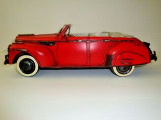 Vintage Antique ? Tin Red 1942 Convertible Car 14 " X 5 1/2 " X 4 1/2 " 2 Lbs.