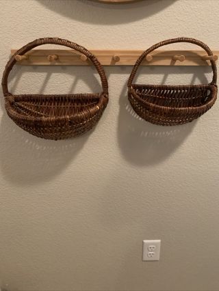 2 Wall Hanging Wicker Baskets