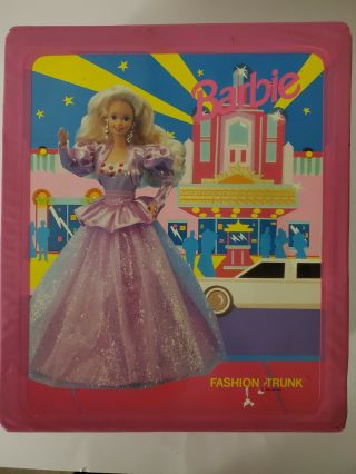 Vintage 1992 Barbie Pink Ballgown Doll & Fashion Trunk Case Mattel By: Tara Toy