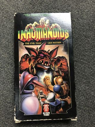 Inhumanoids: The Evil That Lies Within Vhs Ultra Rare Double Flaps Hasbro Oop