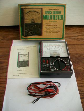 Vintage Micronta Range Doubler Multitester 22 - 204b With Leads & Instructions