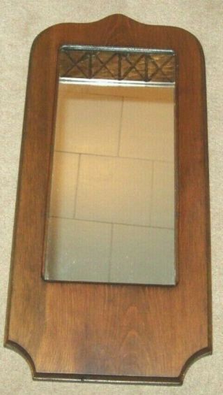 Vintage R & J Nobel Wood Carved Wall Mirror 8 1/2 X 18 1/4 "