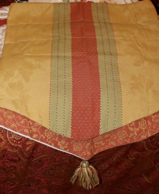 Waverly Double layered Ascot Valance w/ Tassels - ALTO STRIPE ANTIQUE GOLD 3