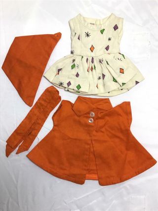 Vintage Tiny Terri Lee Orange Coat & Hat W/a Dress (bag 164)