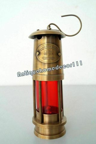 7 " Minor Oil Red Lamp Nautical Brass Maritime Mining Ship Lantern Boat Light