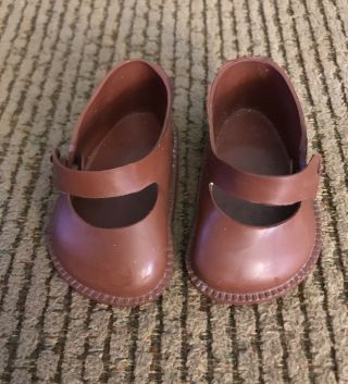 Vintage Brown Shoes For 16” Terri Lee Doll - Cinderella No.  3