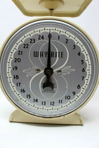 Way Rite Hanson Scale Co.  Household Scale 25 Pounds Ivory Off White VGUC 2