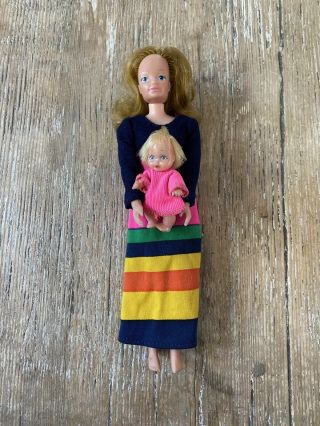 Vintage 1973 Kenner Blonde Hair Jenny Jones Doll 8 1/2 " Tall With Baby.