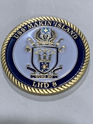 Rare.  Uss Makin Island Lhd - 8 Commissioning Coin.