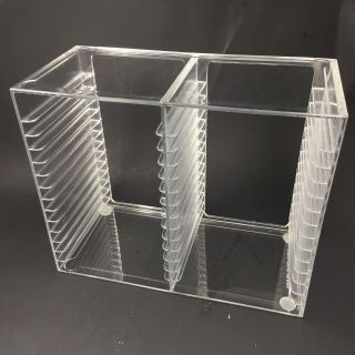 Vintage 1993 U.  S.  Acrylic Inc.  Clear Cd Holder Rack 30 Disc Made In Usa 90s