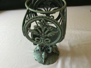 Vintage Metal Iron stand alone green Candle Holder 10 