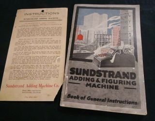 Sundstrand Adding & Figuring Machine Book Of General Instructions 1920 
