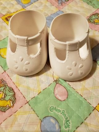Vintage Cabbage Patch Kids Doll Shoes White Mary Jane 