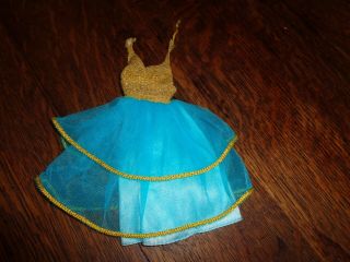 Vintage Barbie Best Buy 9582 Turquoise Chiffon & Gold Evening Dress So Pretty