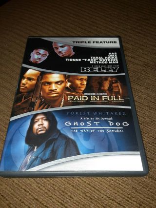 Belly / Paid In Full / Ghost Dog 3 Movie Dvd Dmx,  Forest Whitaker - Rare & Oop