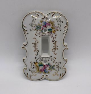 Arnart Vintage Porcelain Light Switch Cover Plate Hand Painted