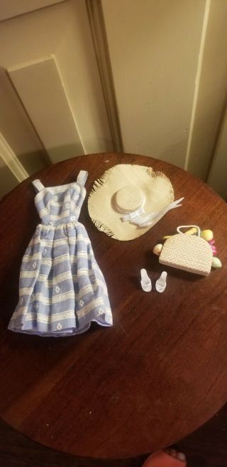 Vintage Barbie 969 Suburban Shopper Dress Hat Purse Shoes