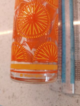 MCM Vintage Washington Tall Drinking Glasses Textured Orange Set 4 EUC Rare 3