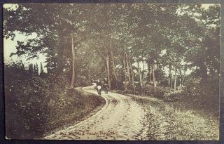 Rare Postcard Young Men Cycling On Winding Lane - Off Brook`s Road Timperley 1906