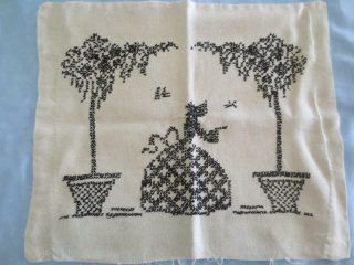 Antique Hand Stitched Linen Pillow Cover