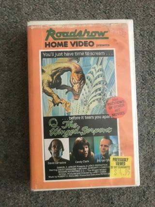 Q The Winged Serpent Vhs Rare Cult Roadshow Home Video Sci Fi Horror