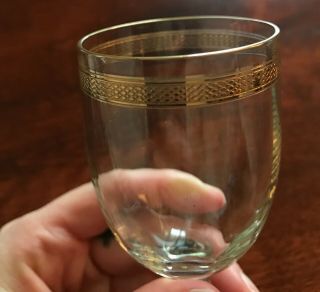 Set Of 6 Vintage Gold Rim Stemmed Cordial Glasses Antique Elegant Drinkware