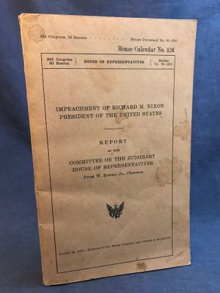 1974 Gpo Impeachment Of Richard Nixon President United States Rodino Rare Report