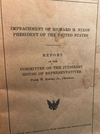 1974 GPO Impeachment of Richard Nixon President United States Rodino RARE Report 2