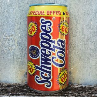 Rare Schweppes Cola Soft Drink Can " 60 Cents " C.  1995