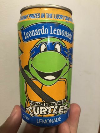 Tmnt 1991 Leonardo Lemonade Collector Can Australia Rare Schweppes