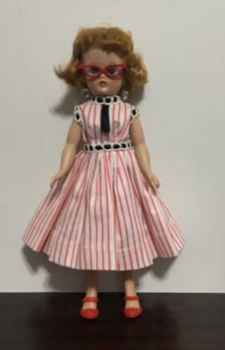 Vintage Vogue Jill Tagged Orange & White Striped Dress & Accessories (no Doll)