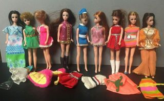 Vintage Topper Dawn And Her Friends Doll Case 18 X 7.  5 Inches in Size & 9 Dolls 2