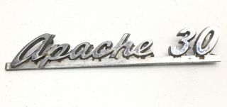 Vintage Chevy Apache 30 Truck Emblem Antique Fender Hood Ornament Parts