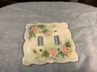 Vintage Floral Porcelain Light Switch Cover Hand Painted