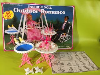 Incomplete 1985 Arco Fashion Doll Outdoor Romance Play Set For Barbie 80 