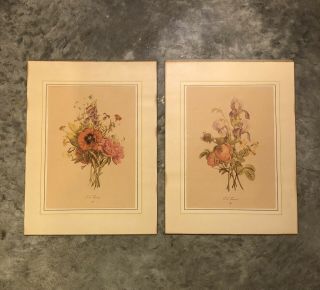Two Vintage J.  L.  Prevost Botanical Floral Prints