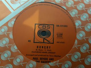 Hungry // Paul Revere & The Raiders Us Garage Very Rare Oz Press 1966