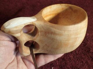 Horn Decor.  Handmade Traditional Wood Drinking Cup Kuksa Finland Finnish Sami