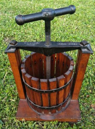 Antique Old Cast Iron Cider Apple Fruit Press For Onewayticketposters