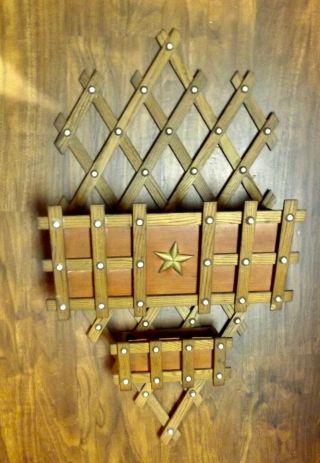 Primitive Antique Arts & Craft Style Architectural Hanging Wall Double Box Star 2